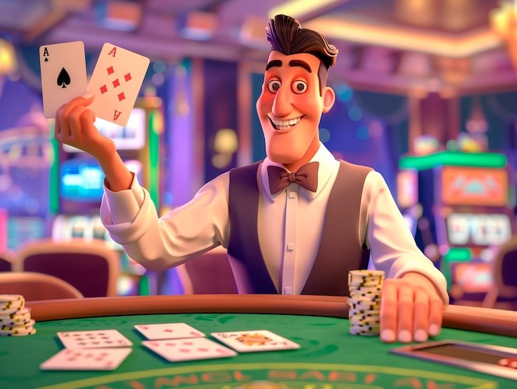 Pemain bermain blackjack di meja live dealer dewa 787 dengan chat interaktif dan statistik real-time